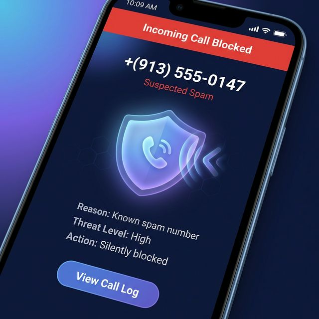 Senior woman holding a smartphone with the quiet Callro app active